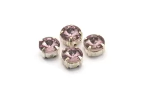 12 Ss39 Light Amethyst Rivoli Sew On Rhinestone Brass Prong Setting 4 Hole Slider 8.3mm