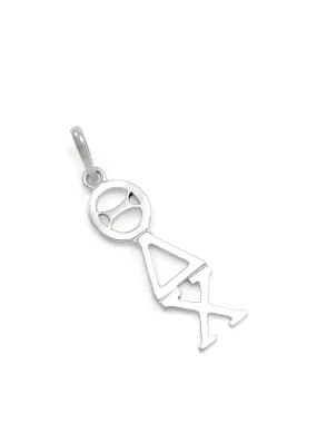 14k White Gold Theta Delta Chi Lavaliere