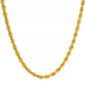 22K Yellow Gold Twisted Rope Chain, 31.0 grams, 20 inches