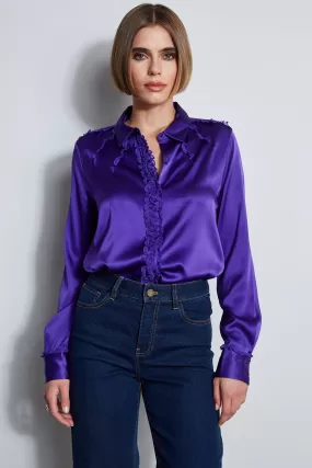 Chiffon Ruffle Silk Satin Shirt