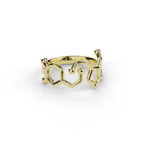 dopamine serotonin ring | 14K solid yellow gold