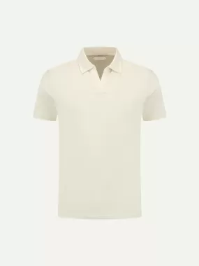 Ecru Buttonless Polo Shirt