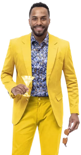 EJ Samuel Yellow Solid Chino Blazer CHJ01