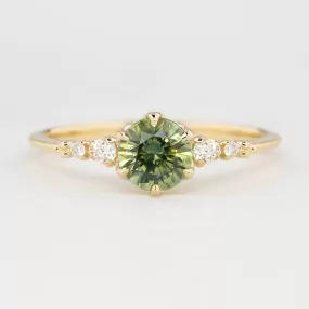 Estel Fleur Ring - 0.91ct Green Yellow Montana Sapphire (One of a kind)