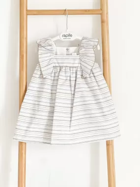 Girls Rapife Blue and Camel Stripe Dress