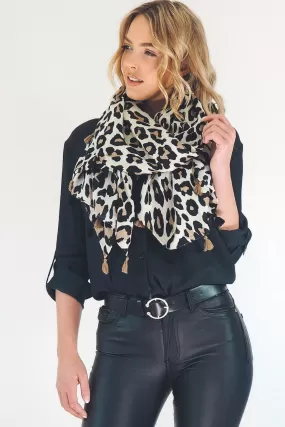 Leopard Print Scarf- Light