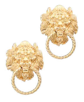 Lion Head Door Knocker Post Earrings