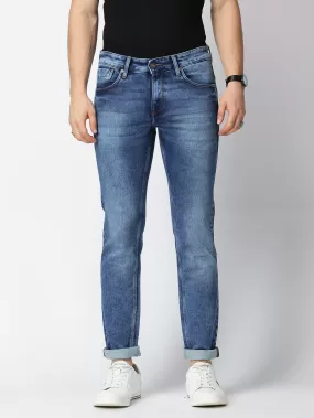 MEN'S BLUE SOLID JASON FIT JEANS