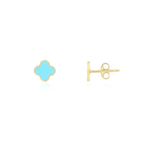 Mini Turquoise Clover Stud Earrings