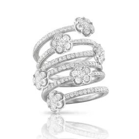 Pasquale Bruni - Figlia dei Fiori - Six Flower Ring with Diamonds, 18k White Gold