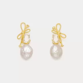 Pearl Bow Earrings