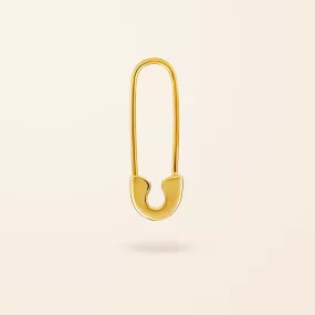 Single 10K Gold Safety Pin Earring