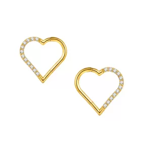 Titanium Pave Heart Daith Hoop | Septum Clicker