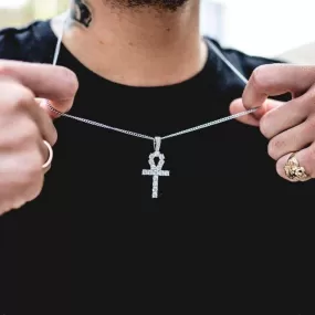 White Gold Ankh Cross