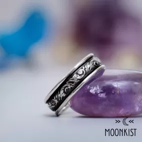 Wide Silver Curling Vine Wedding Ring | Moonkist Designs