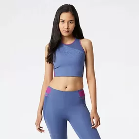 Womens New Balance Q SPEED Shape Shield Crop Bra - Night Sky